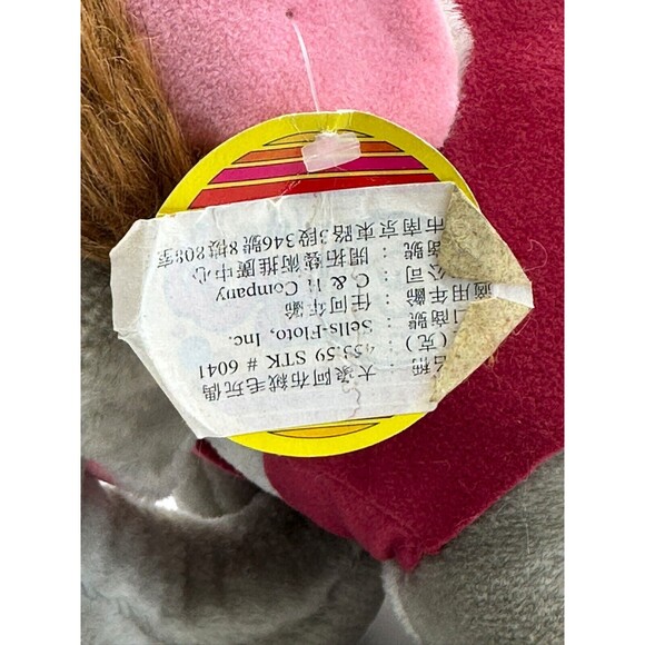 Vintage 1990s Walt Disney's World On Ice Aladdin Abu Elephant Plush Toy WITH TAG - Picture 3 of 9